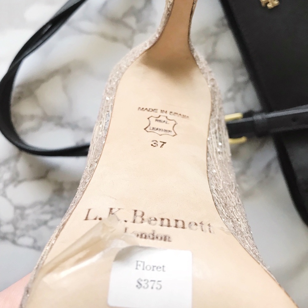 L.K Bennett Glitter Lace Heel - Picture 4 of 5